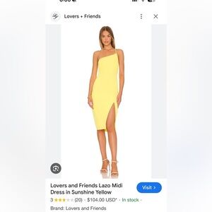 Lovers + Friends Lazo Yellow Midi Dress